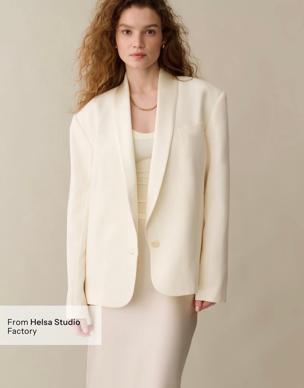 New few Moda Caara Theda ivory blazer size small